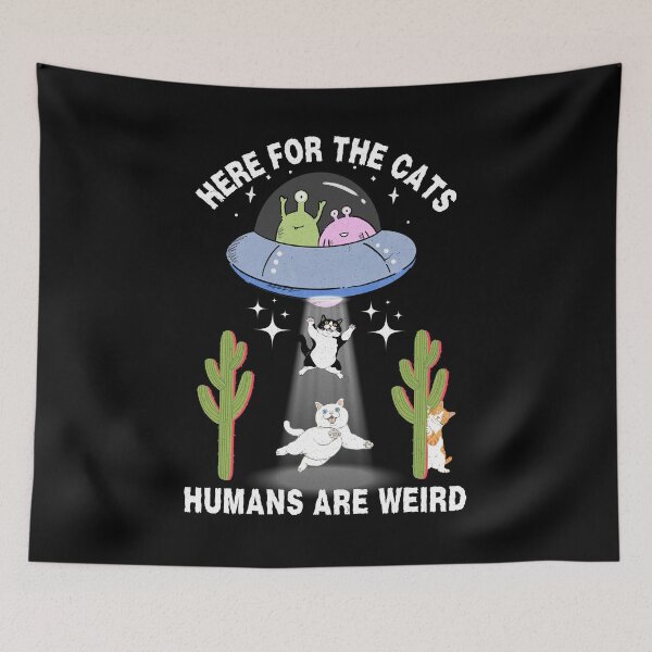 Item preview, Love Cats Here For The Cats Humans Are Weird  designed and sold by LOVECURIO.