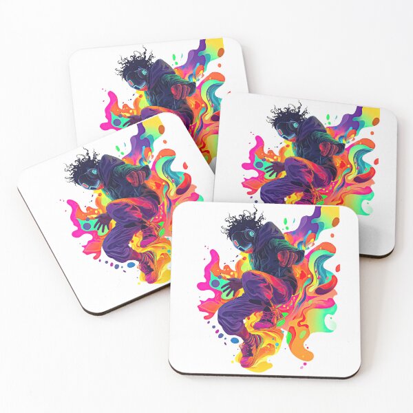 Item preview, Dynamic anime character in neon colors with playful expressions and abstract shapes. designed and sold by Jasava Shop.