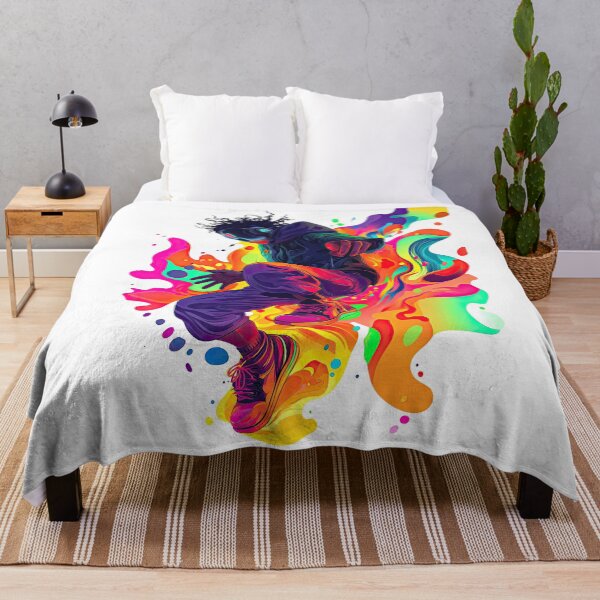Item preview, Dynamic anime character in neon colors with playful expressions and abstract shapes. designed and sold by Jasava Shop.