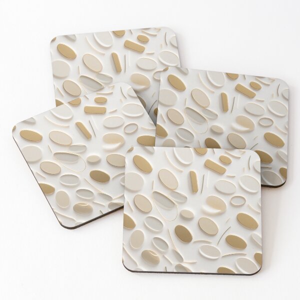 Item preview, Abstract Seamless Pattern with Gold Outlined Geometric Shapes on White Backdrop designed and sold by hjian8219.