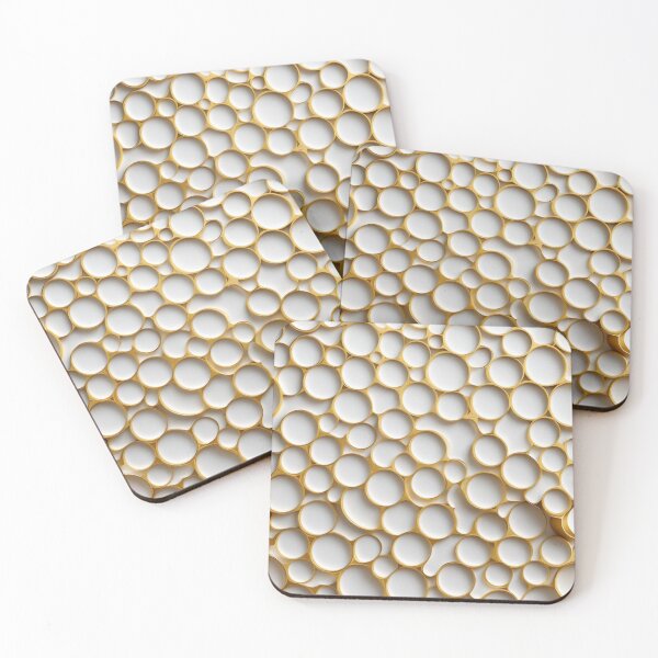 Item preview, Abstract Seamless Pattern with Gold Outlined Geometric Shapes on White Backdrop designed and sold by hjian8219.