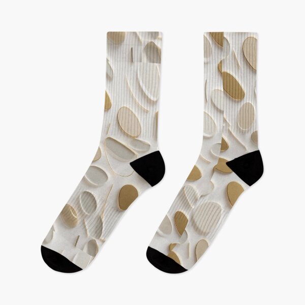 Item preview, Abstract Seamless Pattern with Gold Outlined Geometric Shapes on White Backdrop designed and sold by hjian8219.