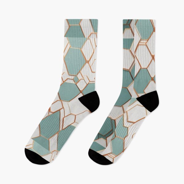 Item preview, Abstract Seamless Pattern with Gold Outlined Geometric Shapes on White Backdrop designed and sold by hjian8219.