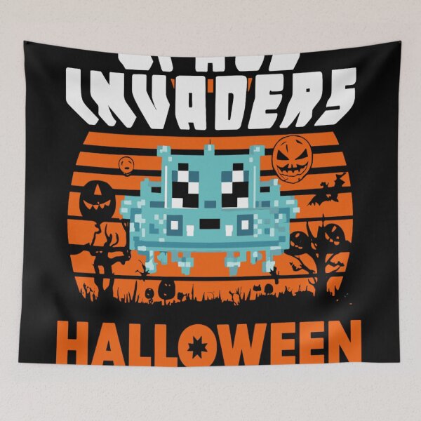 Item preview, Juegos retro de Halloween de Space Invaders designed and sold by KitonicTees.