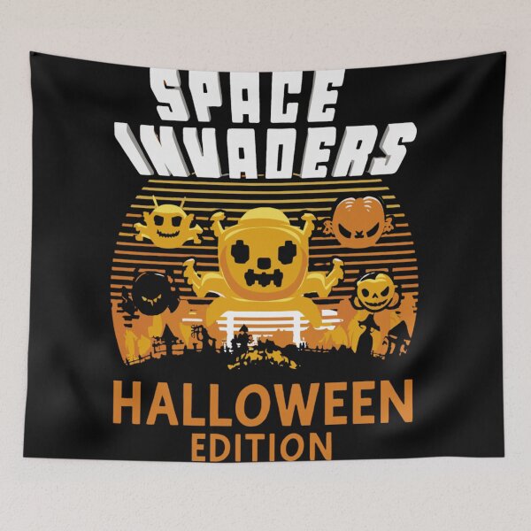 Item preview, Juegos retro de Halloween de Space Invaders designed and sold by KitonicTees.