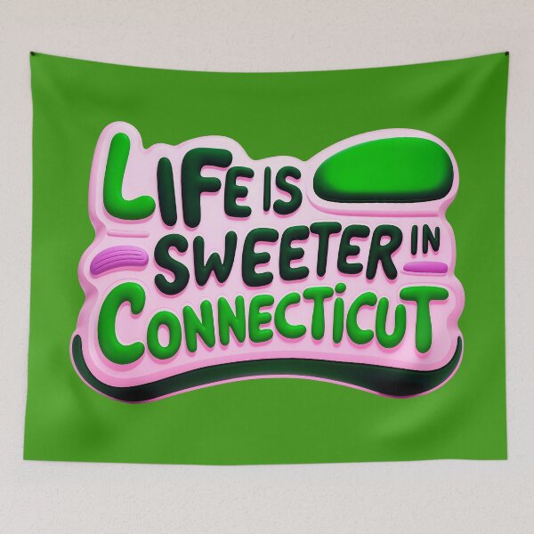 Item preview, Life Is Sweeter In Connecticut Funny Quote designed and sold by TheArtOfPat.