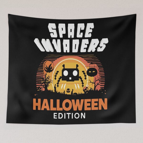 Item preview, Juegos retro de Halloween de Space Invaders designed and sold by KitonicTees.