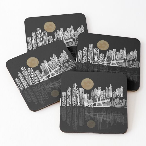 Item preview, Moonlit Cityscape with Bridge designed and sold by Graphollio-shop.