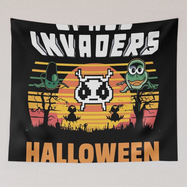 Item preview, Juegos retro de Halloween de Space Invaders designed and sold by KitonicTees.