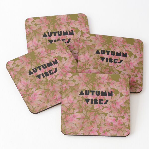 Item preview,  "Autumn Vibes" inscription in autumn style. Black ,  khaki , pink. designed and sold by My-fake-places.