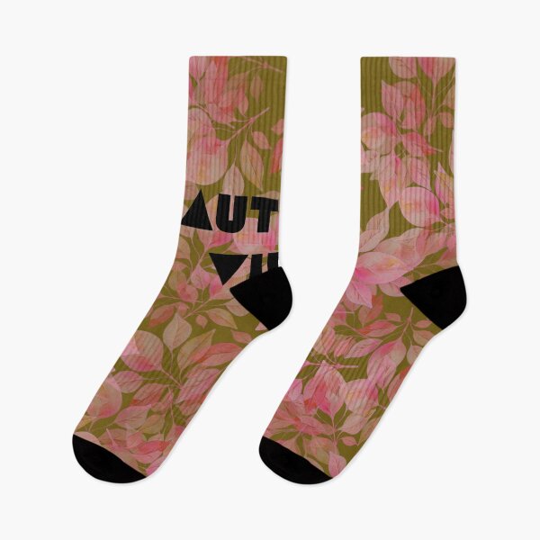Item preview,  "Autumn Vibes" inscription in autumn style. Black ,  khaki , pink. designed and sold by My-fake-places.