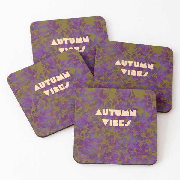 Item preview,  "Autumn Vibes" inscription in autumn style.Ivory , khaki , purple,ivory. designed and sold by My-fake-places.