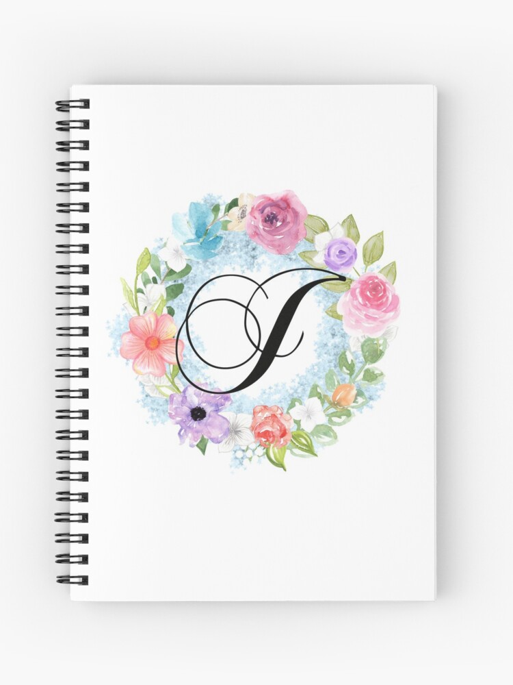 Cute Girly Pastel Floral Name Monogram 3 Ring Binder
