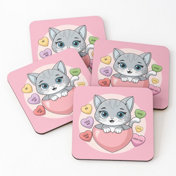 Item preview, Cute Cat Love Hearts Valentine's Graphic designed and sold by IT-Express.