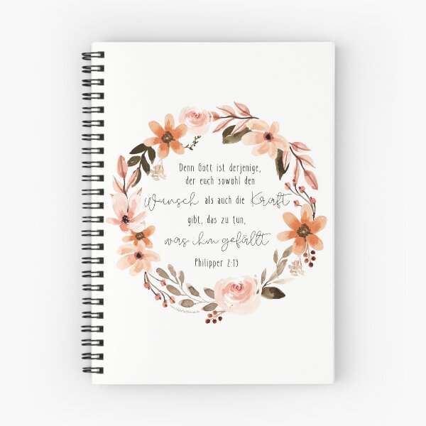 Item preview, wreath of flowers - Philippians 2:13 designed and sold by Bilderbuchblume.