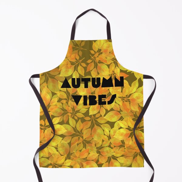 Item preview, "Autumn Vibes" inscription in autumn style. Black ,khaki, orange. designed and sold by My-fake-places.