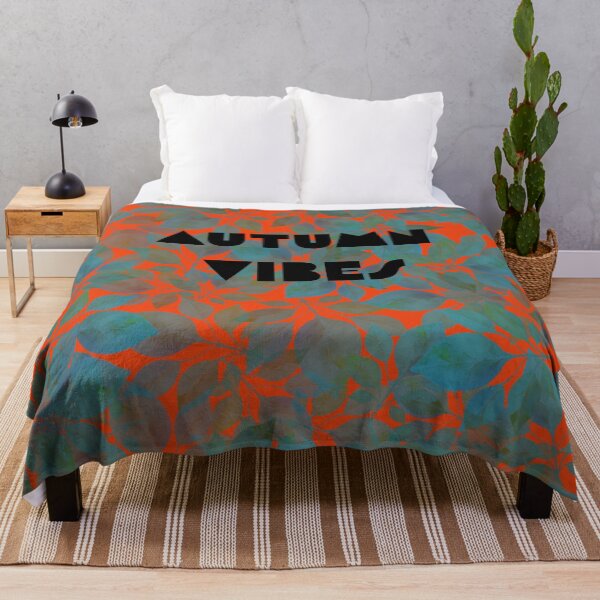 Item preview, "Autumn Vibes" inscription in autumn style. Black , blue, orange. designed and sold by My-fake-places.