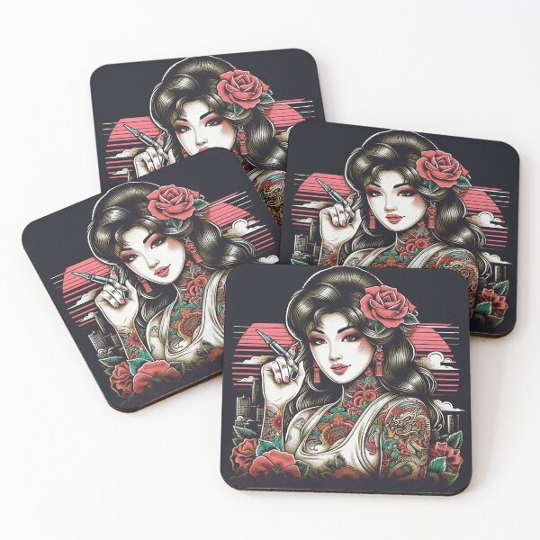Item preview, Oriental Girl Tattoo designed and sold by PulpVintage.