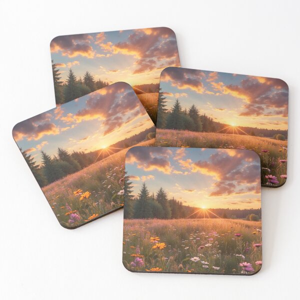 Item preview, Sunset Over Wildflower Meadow in the Forest designed and sold by HXBXArts.