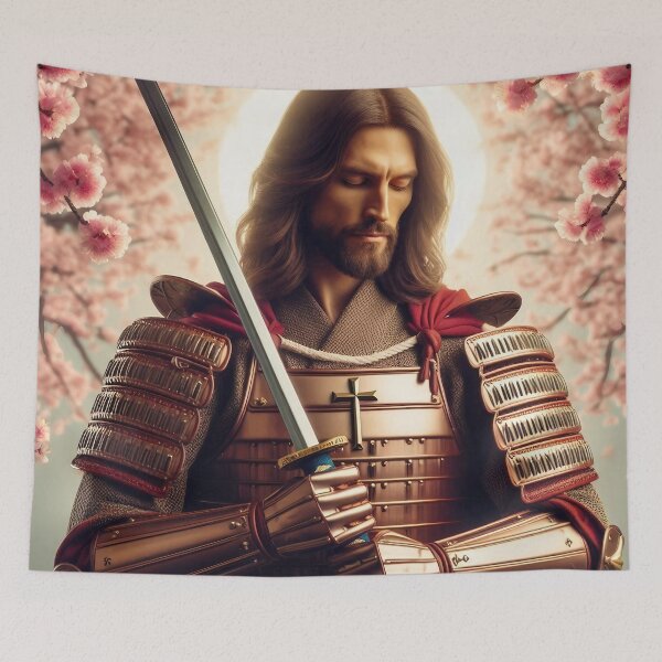 Item preview, Samurai Jesus Among Sakura, Unsheathed Katana designed and sold by jay-cack.