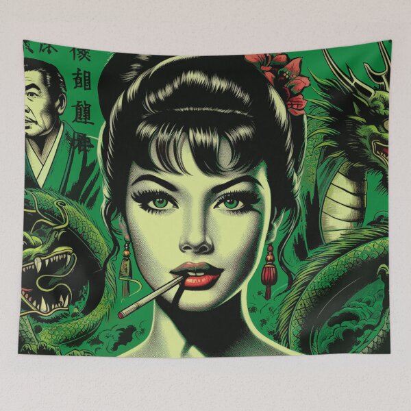 Item preview, Retro Oriental Girl designed and sold by PulpVintage.