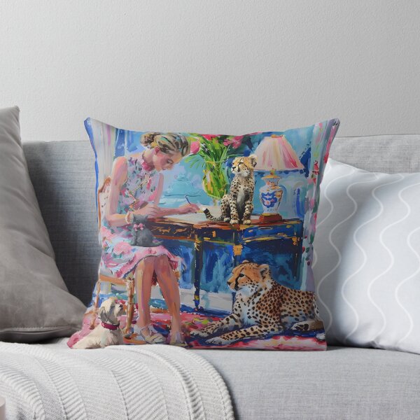 Item preview, Grandmillennial art, the night before exam, whimsical animals art designed and sold by SophieClimaArt.