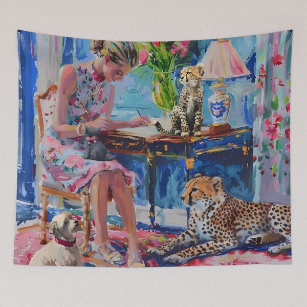Artikelvorschau, Grandmillennial-Kunst, die Nacht vor der Prüfung, skurrile Tierkunst entworfen und verkauft von SophieClimaArt.