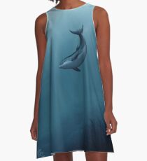 "Siren of the Blue Lagoon" by Amber Marine ~ dolphin painting, art © 2015 A-Line Dress