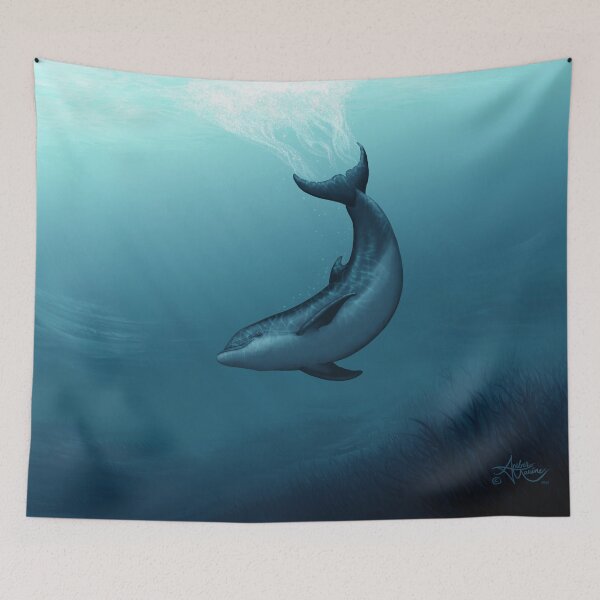 Item preview, "Siren of the Blue Lagoon" by Amber Marine ~ dolphin painting, art © 2015 designed and sold by Amber Marine ~ Wildlife Artist ~ © 2004-2021.