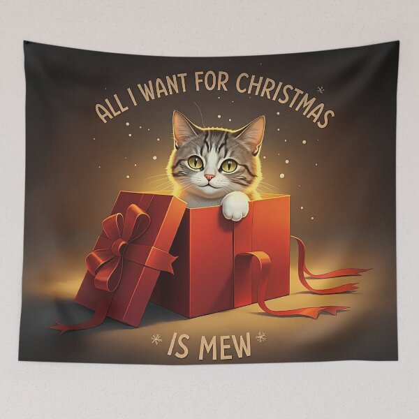 Item preview, Christmas Cat All I Want for Christmas is Mew designed and sold by HolidayT-Shirts.