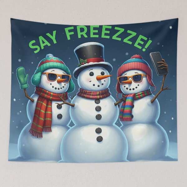 Item preview, Say Freeze Festive Snowman Selfie designed and sold by HolidayT-Shirts.