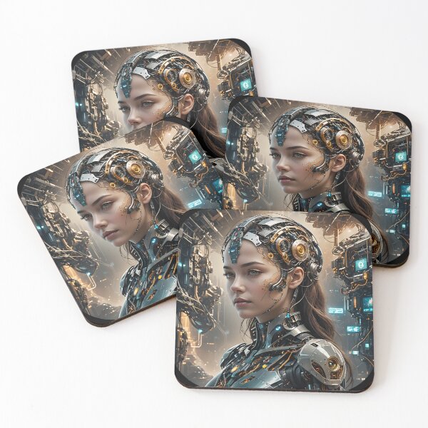 Item preview, Cyber ​​Tech Portrait of a Girl 01 designed and sold by kjp-design.