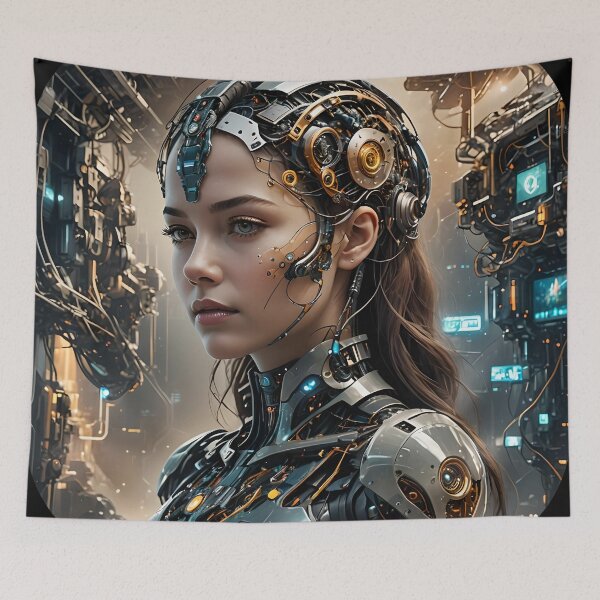 Item preview, Cyber ​​Tech Portrait of a Girl 01 designed and sold by kjp-design.