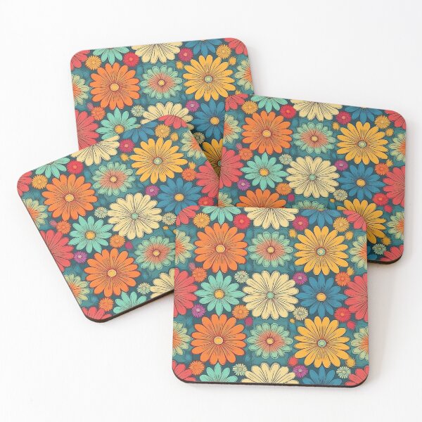 Artikelvorschau, Retro-Blumenmuster-Druck entworfen und verkauft von Feral Confetti.