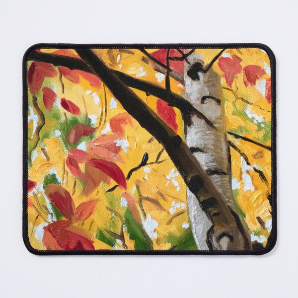 Item preview, X - Oil painting of birch tree in the fall , autumn colors designed and sold by Amanda Irene.