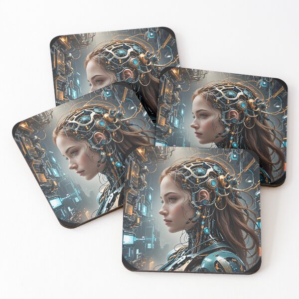 Item preview, Cyber ​​Tech Portrait of a Girl 03 designed and sold by kjp-design.