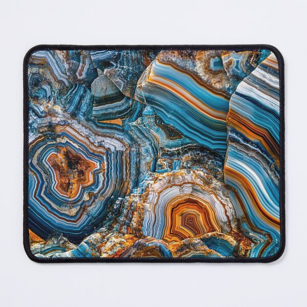Item preview, Agate Pattern - Beautifully Striated Blue and Bronze Rocks designed and sold by HausKatz.