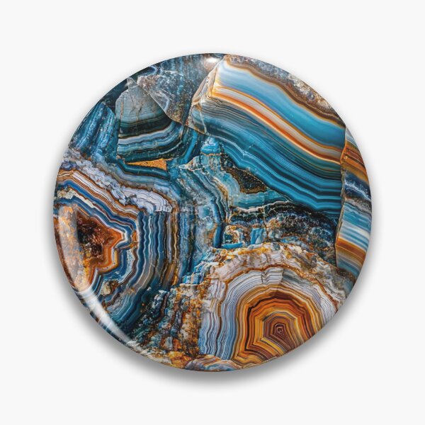 Item preview, Agate Pattern - Beautifully Striated Blue and Bronze Rocks designed and sold by HausKatz.