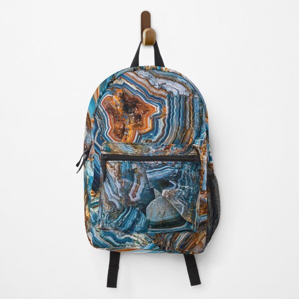Item preview, Agate Pattern - Beautifully Striated Blue and Bronze Rocks designed and sold by HausKatz.
