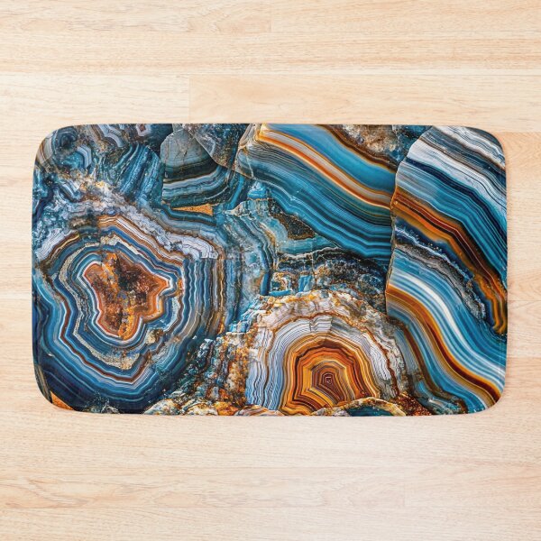 Item preview, Agate Pattern - Beautifully Striated Blue and Bronze Rocks designed and sold by HausKatz.