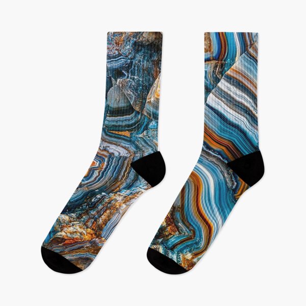 Item preview, Agate Pattern - Beautifully Striated Blue and Bronze Rocks designed and sold by HausKatz.