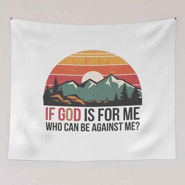 Item preview, If God is for me who can be against me?  designed and sold by Faithloveshop.