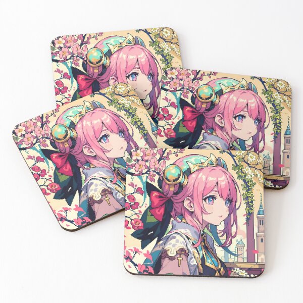 Item preview, pixel art 8 bit Anime Girl with pink hair designed and sold by Octagon20XX.