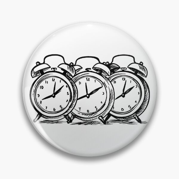 Item preview, Three Alarm Clocks Line Drawing designed and sold by GeoSketchWear.