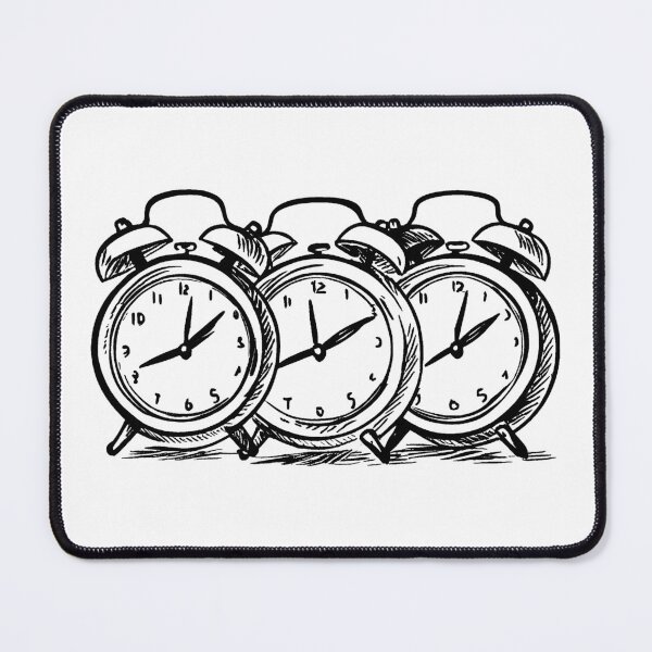 Item preview, Three Alarm Clocks Line Drawing designed and sold by GeoSketchWear.