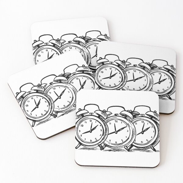 Item preview, Three Alarm Clocks Line Drawing designed and sold by GeoSketchWear.