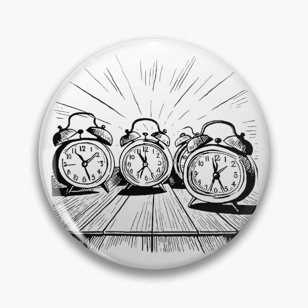 Item preview, Three Alarm Clocks Line Drawing designed and sold by GeoSketchWear.