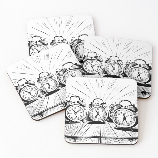 Item preview, Three Alarm Clocks Line Drawing designed and sold by GeoSketchWear.
