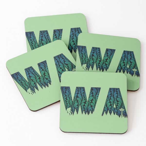 Item preview, Zen Flower Petal Art - Green and Blue Washington State Forest, Seattle Space Needle, and Bigfoot  designed and sold by SpeakBoldly.