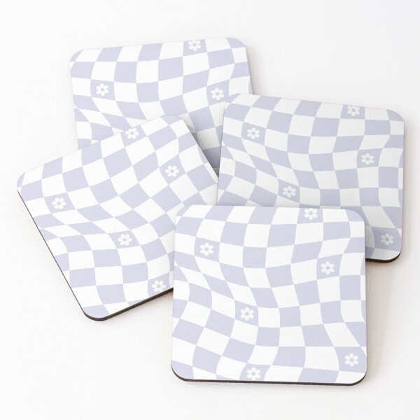 Item preview, Wavy Checkered and Floral Pastel Purple Retro Pattern designed and sold by DesignByRoseCo.